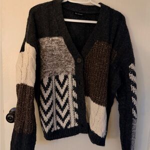 Black and Brown Patchwork Sweater